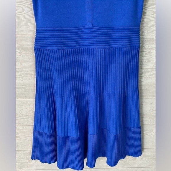 Lauren Ralph Lauren Blue Knit Fit Flare Sleeveless Dress M - Picture 5 of 5